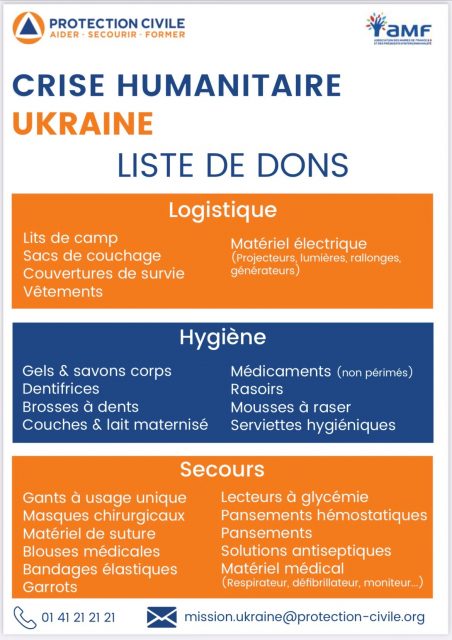 Aide humanitaire Ukraine
